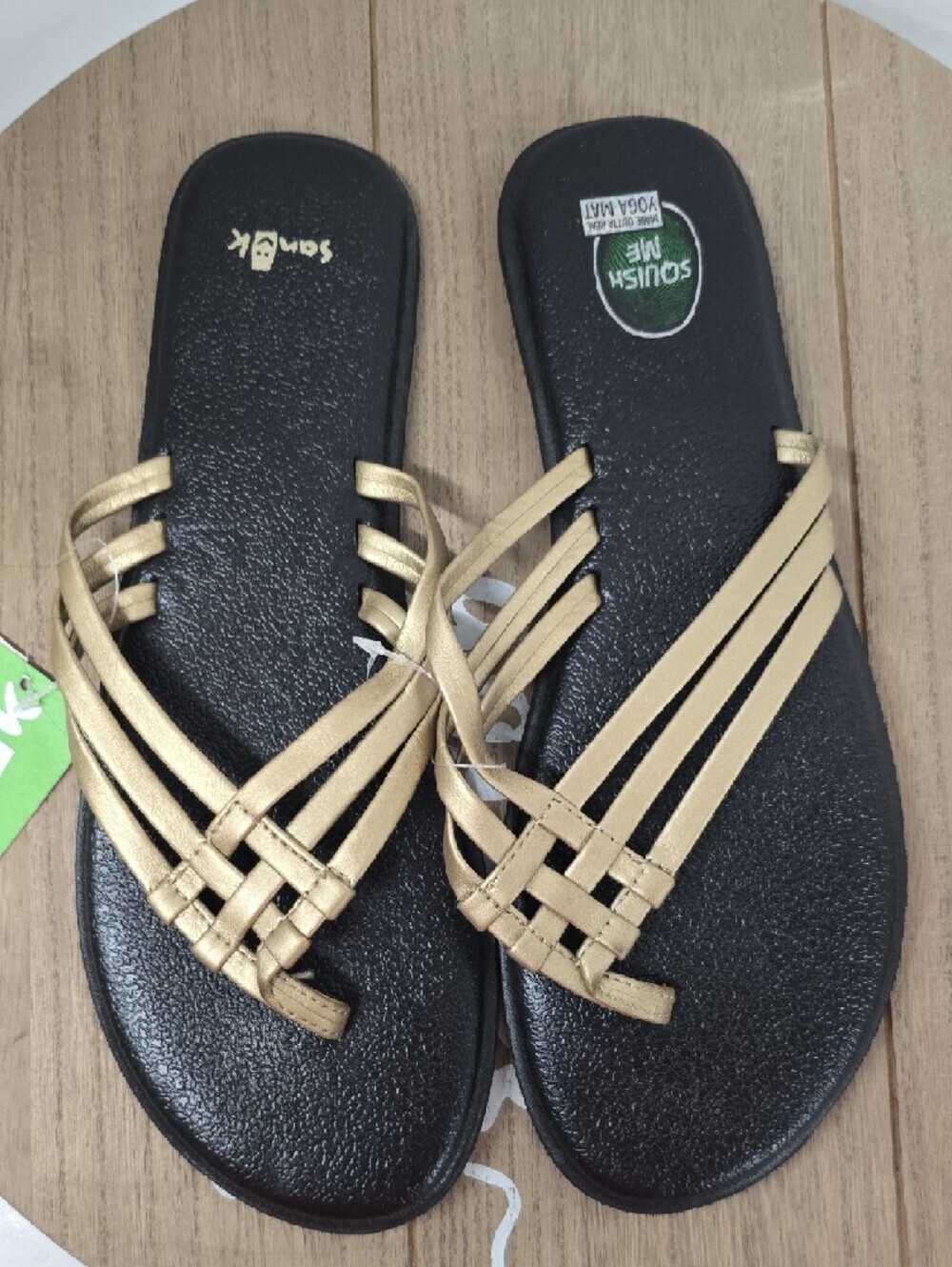 Sanuk Women's Gold Woven-Strap‎ Slide Sandals Size 9 NWT - Picture 9 of 11